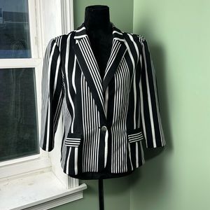 NYC black and white striped blazer large